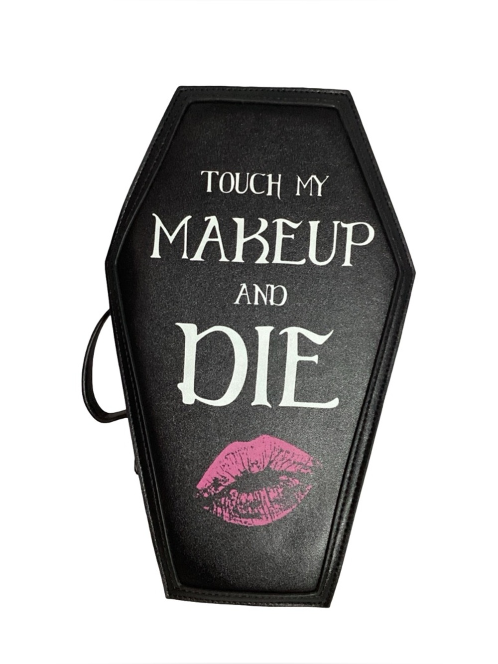 Current Mood “Touch My Makeup…” Coffin Shaped Zippered Cosmetic Bag